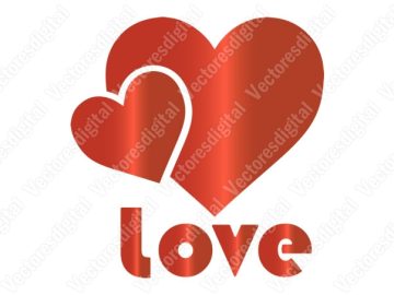 Logotipo de corazón rojo con letra amor Diseño ilustración vectorial