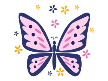 Mariposa con adornos Vector