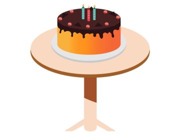 Pastel De Cumpleaños, Celebraciones, Diseños Vectores