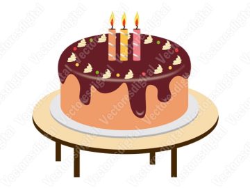 Pastel de feliz cumpleaños Vectores