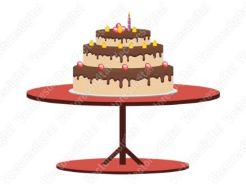 Pastel para celebrar cumpleaños Diseños Vectores