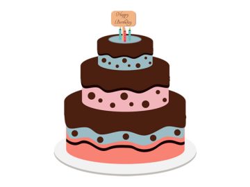 Pastel para celebrar cumpleaños diseños vectores