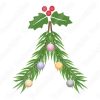 Rama arbol esferas navidad vectores