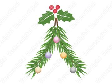 Rama arbol esferas navidad vectores