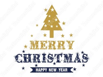 Texto De Feliz Navidad Árbol De Navidad Vectores