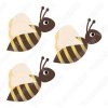 Tres abejas marrones