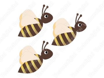 Tres abejas marrones