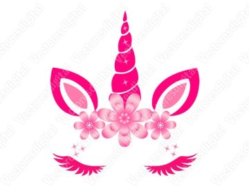 Unicornio Flores Vectores