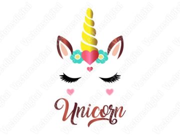 Unicornio con letras Diseños Vectores