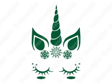 Unicornio de Navidad Vectores