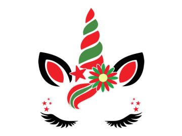 Unicornio de Navidad vector