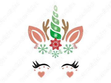 Unicornio navideño Vectores