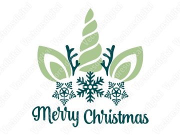 Unicornio navideño Vectores