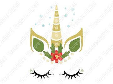 Unicornio navideño mágica Vectores digital