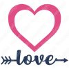 Vector letras corazón con flecha