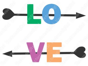 Vector letras de amor