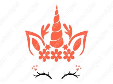 Vectores Cara Unicornio Navidad