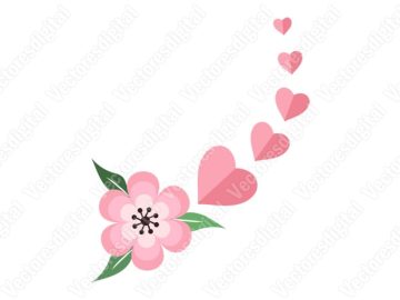 Vectores Corazón de flores tarjetas