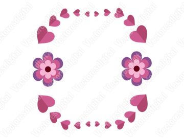 Vectores Flores moradas Tarjetas