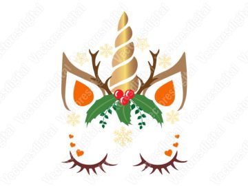 Vectores Unicornio de Navidad