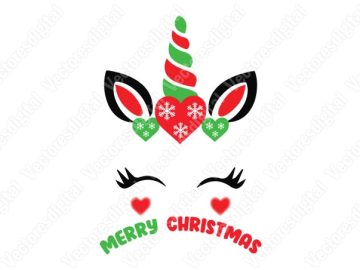 Vectores Unicornio navideño