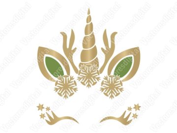 Vectores de Navidad Unicornio