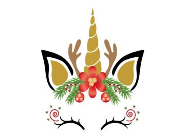 Vectores de Unicornio Navidad