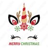 Vectores de Unicornio navidad