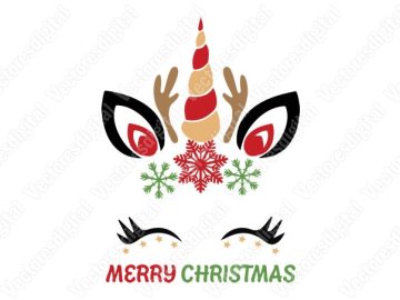 Vectores de Unicornio navidad