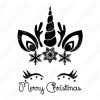 Vectores de Unicornio negro navideño