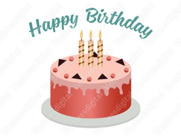 Vectores de diseños de pastel de cumpleaños