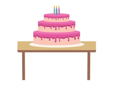 Vectores de diseños de torta de cumpleaños