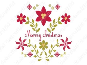 Vectores de flores feliz navidad