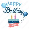 Vectores de pastel y globo de feliz cumpleaños