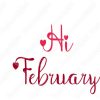 Vectores letra Hola febrero