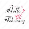 Vectores letras hola febrero