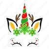 cara de unicornio Navidad Vectores