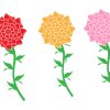 flores de tres colores, Diseños Vectores