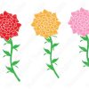 flores de tres colores, Diseños Vectores