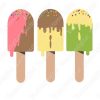 tres sabores de helado, Diseños Vectores
